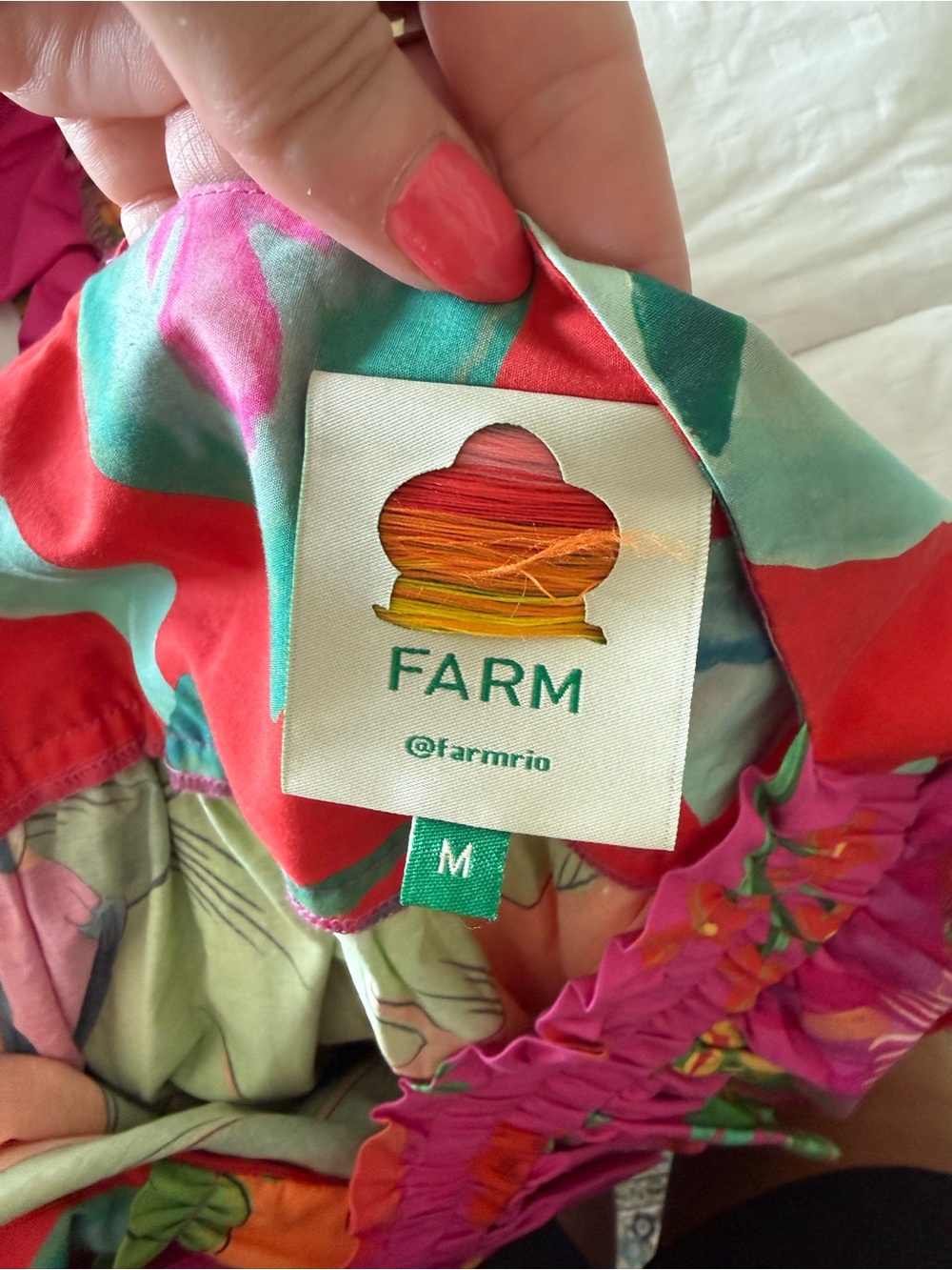 FARM Rio Multicolor Floral Tiered Sundress (Pink, Red, Orange, Green) - Picture 3 of 3